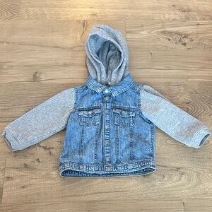 H&M Kids Blue Denim Jacket with Gray Hoodie